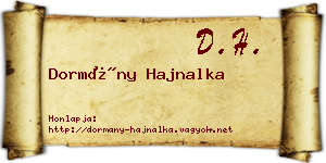 Dormány Hajnalka névjegykártya