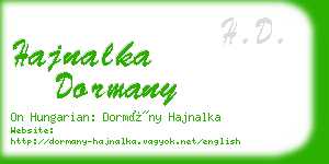 hajnalka dormany business card